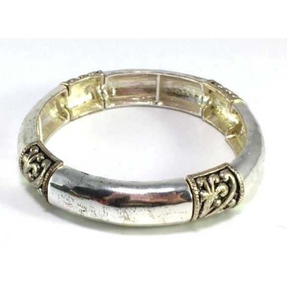 Unbranded Jewelry - Antique Look Silver Tone Ethnic Style Boho Stretch Bracelet